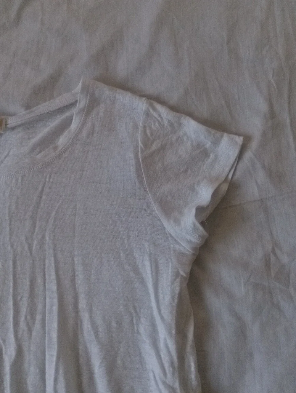 Michael Kors White Short Sleeve Crewneck Linen Tee